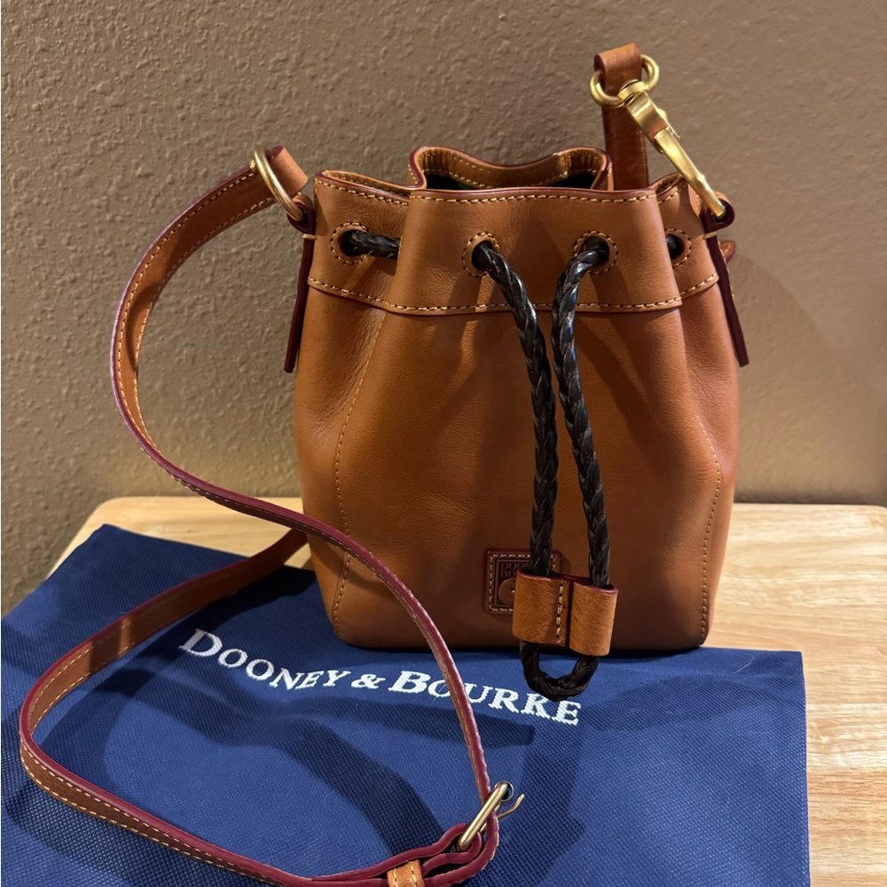 Dooney & Bourke Florentine Leather Mini Hattie Drawstring Crossbody Bag - Picture 3 of 13